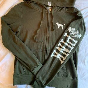 Victoria’s Secret Green ZIP Hoodie